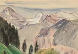 Berglandschaft by Heinrich Danioth, 1939, watercolor, sold Mar 2019