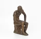 Sitzender männlicher Akt by Otto Kappeler, bronze, sold Mar 2019