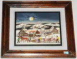 Winterlandschaft bei Vollmond by Erich Staub, oil on board, sold Mar 2019