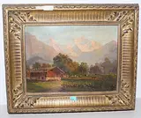 Das Lauterbrunnental mit der Jungfrau by Jakob Henri Fischer-Hinnen, oil on paper, offered Mar 2019