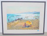 Strand von Boulouris", 1990 by Walter Sautter, oil on board, sold Mar 2019