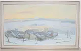 Winterlandschaft bei Zumikon, 1971 by Walter Sautter, oil on canvas, sold Mar 2019