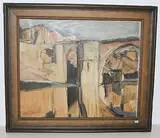 Le Pont St. Martin, Toledo", 1925 by Lucien Schwob, oil on canvas, offered Mar 2019