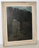 Blühende Bäume an den Hängen des Brienzersees, vor den ersten Sonnenstrahlen by Victor Surbek, oil on canvas, offered Mar 2019