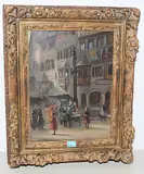 Dorfplatz in Stein am Rhein, mit dem Hotel Sonne by Fritz August Vitalis Widmann, oil on board, sold Mar 2019