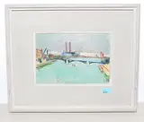 Blick auf die Seine by Rudolf Zender, oil on board, sold Mar 2019