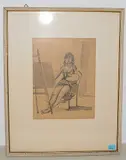 Frau an einer Staffelei by Maurice Barraud, ink, offered Mar 2019