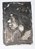 Portrait im Profil by Mario Comensoli, ink, sold Mar 2019