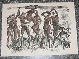 Bacchanale by Hans Erni, 1954, color lithograph, sold Mar 2019