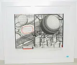 Haus Berlin by Bernhard Luginbühl, 1980, color screenprint, sold Mar 2019