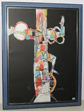 Harlequin by Rudolf Mirer, 1992, color lithograph, sold Mar 2019