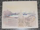Hafen by Rudolf Zender, 1974, watercolor, sold Mar 2019