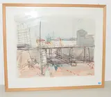 Pariser Baustelle by Rudolf Zender, 1982, watercolor, offered Mar 2019
