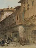 Strassenpartie in Bologna by William Callow, watercolor, sold Dec 2018