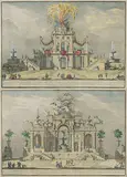 Pozzi, Giuseppe (1723 Rom 1765) Chinèa-Fest in Rom by Giuseppe Vasi, engraving, offered Dec 2018