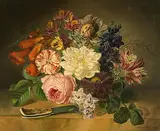 Blumenstilleben by Anton Mollis, 1863, oil on canvas, sold Dec 2018