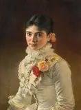Portrait einer jungen Dame, wohl aus der Familie von Sergej und Mariya Mouromtsev-Klimentova by Russland, um 1882, oil on canvas, offered Dec 2018