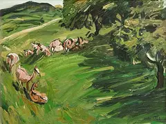 Ziegenherde by Otto Dill, oil, sold Dec 2018