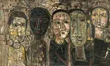 Köpfe by Widayat, 1979, oil on canvas, offered Dec 2018