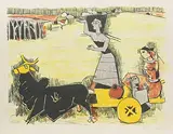 Ohne Titel (Yatra) by M. F. Husain, color lithograph, sold Dec 2018