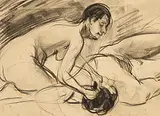 Simson und Delia by Max Liebermann, charcoal, sold Dec 2018