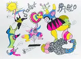 Salut Pablo by Niki de Saint Phalle, 1973, color screenprint, sold Dec 2018