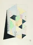 Kubistische Stadtansicht by Léopold Survage, 1923, watercolor, sold Dec 2018