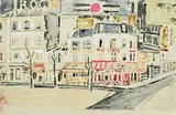 Ein Platz in Paris by Orfeo Tanburi, 1956, watercolor, offered Dec 2018