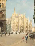 Ansicht des Mailänder Dom by Salvatore Corvaya, 1947, oil, sold Dec 2018