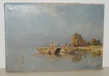 Fischer am Untersee by Albert Fierz, 1895, oil on canvas, sold Dec 2018
