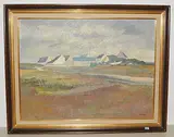 Bretonisches Dorf by Alphonse Lanoë, oil on canvas, sold Dec 2018