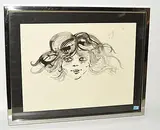 Portrait eines Mädchens by Bruno Caruso, ink, sold Dec 2018