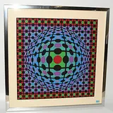 Ohne Titel by Victor Vasarely, color screenprint, sold Dec 2018
