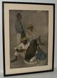 Campesinos by Francisco Zúñiga, 1980, color lithograph, sold Dec 2018