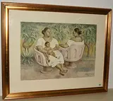 Yuctecas en la parque by Francisco Zúñiga, 1986, color lithograph, offered Dec 2018