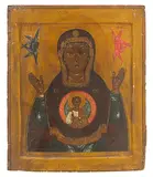 Russisch, um 1800 by Gottesmutter des Zeichens, tempera, offered Dec 2018