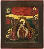 Russisch, um 1800 by Die feurige Himmelfahrt des Propheten Elias, tempera, offered Dec 2018