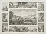 Ansicht des Fleckens Appenzell in I.R. mit den in seiner Nähe liegenden Gebirgsgegenden by Johann Baptist Isenring, aquatint, sold Dec 2018