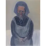 Gudelia by Rafael Coronel, 1962, oil on board, sold Jun 2023