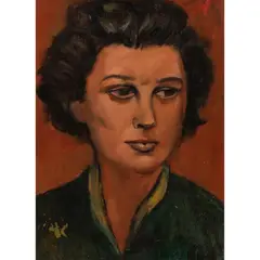 Portrait of Jean Lee Porter," 1951/52 by Wayne Thiebaud, oil on canvas/board, sold Jun 2023