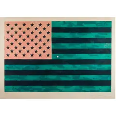 Flag (Moratorium) by Jasper Johns, 1969, lithograph in colors on wove paper, sold Jun 2023