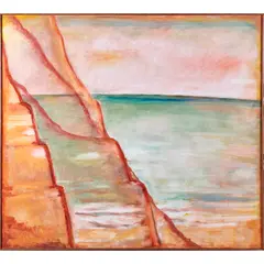 Restless Cliff by Frederick S. Wight, 1984, oil on canvas, sold Jun 2023