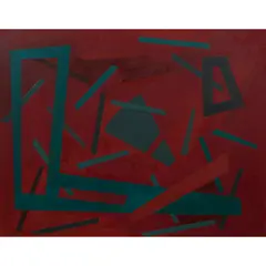 One Red by George Albert Harris, 1947, oil on masonite, sold Jun 2023