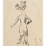 Der Automobilist" from "Mein Leben by Marc Chagall, 1922, etching and drypoint, sold Jun 2023