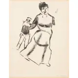 Mutter und Sohn" from "Mein Leben by Marc Chagall, 1922, etching and drypoint, sold Jun 2023