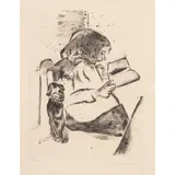 Die Grossmutter" from "Mein Leben by Marc Chagall, 1922, etching and drypoint, sold Jun 2023