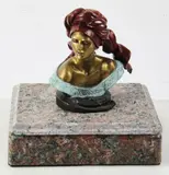 Untitled by Victor Gutierrez, 1994, bronze bust on marble base, sold Apr 2026