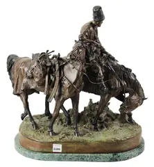 Zaporozhet After a Battle by Evgeni Lanceray, bronze, sold Apr 2026