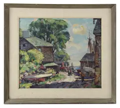 Back Street by Ivan Summers, oil on board, sold Apr 2026