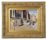 street scene by Susan Grisell, oil on board, sold Apr 2026
